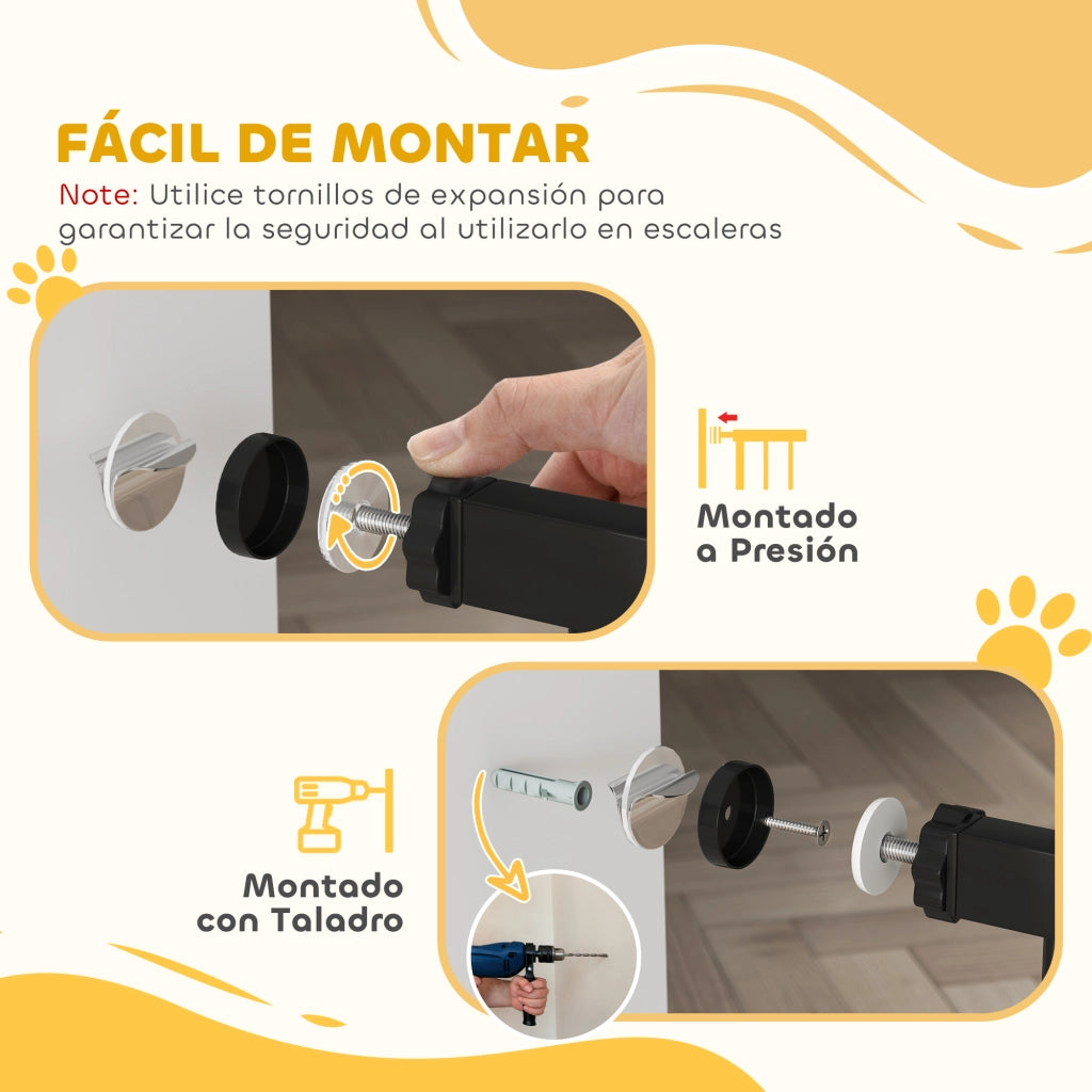 Barriera di Sicurezza per Cani Aggiustabile ¨C zephmum ¨C Nero 74-100 cm
