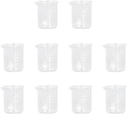 Set di Bicchieri di Laboratorio in Vetro Borosilicato da 10 - Bicchiere di 50 ml - Vetro di Precisione - Vetro Borosilicato - Altezza del Colino Precisa - Adatto per Esperimenti