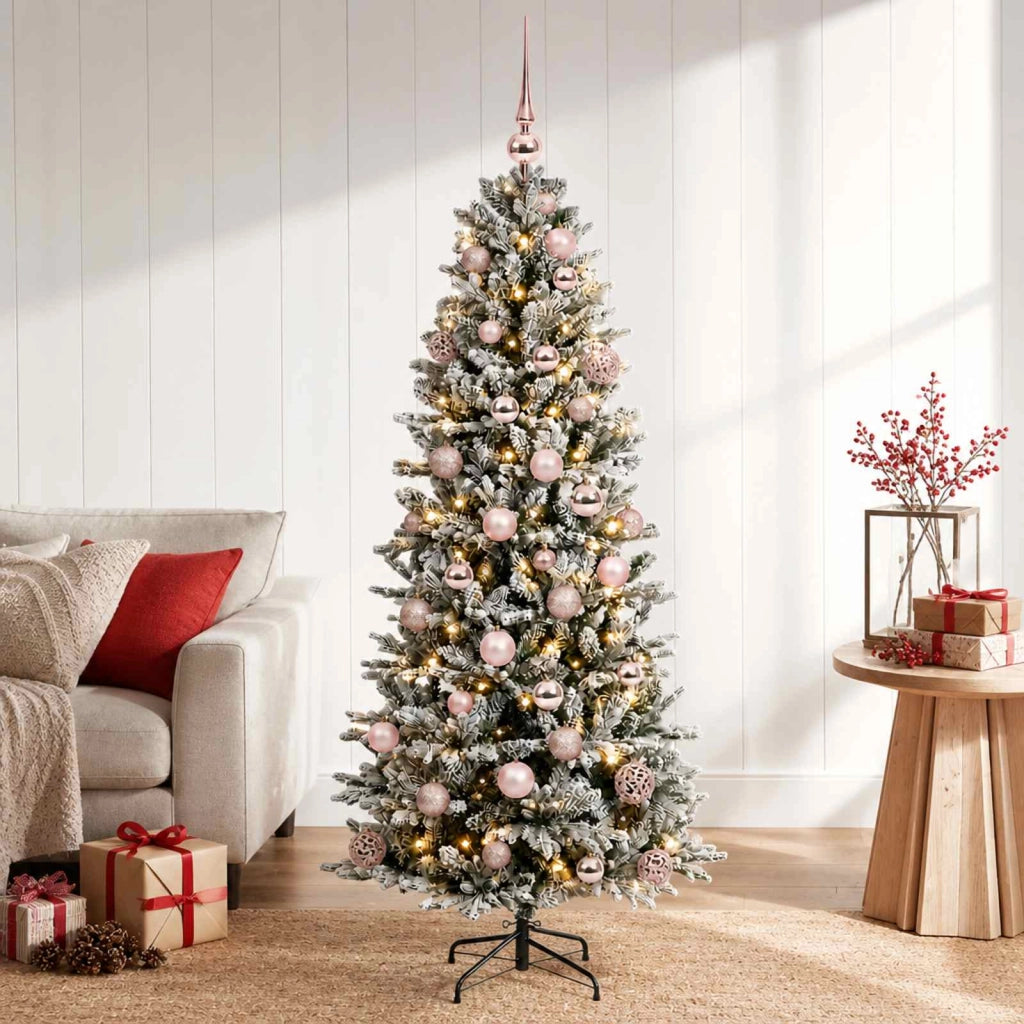 Albero di Natale artificiale con palline 150 cm 150 LED 3465758