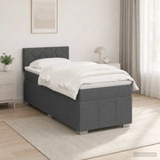 Letto box spring con materasso Grigio Scuro 90 x 190 cm Tessuto 3452573