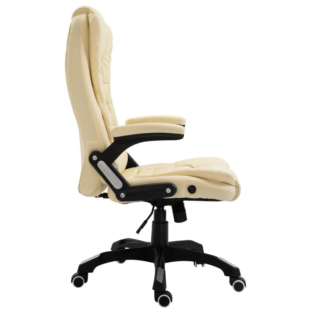 Sedia da ufficio sedia da computer sedia da studio similpelle color crema 02_0024000