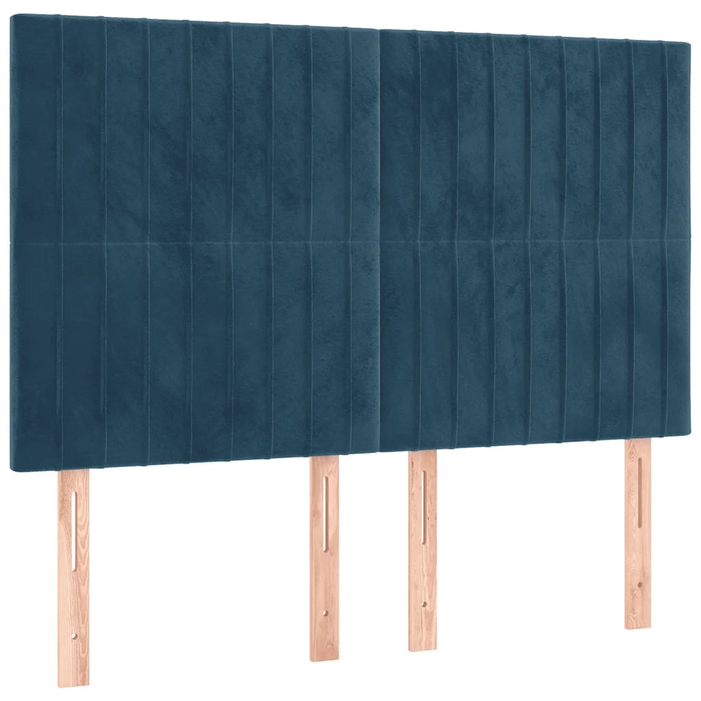 Giroletto a Molle con Materasso Blu Scuro 140x190 cm in Velluto 3129331