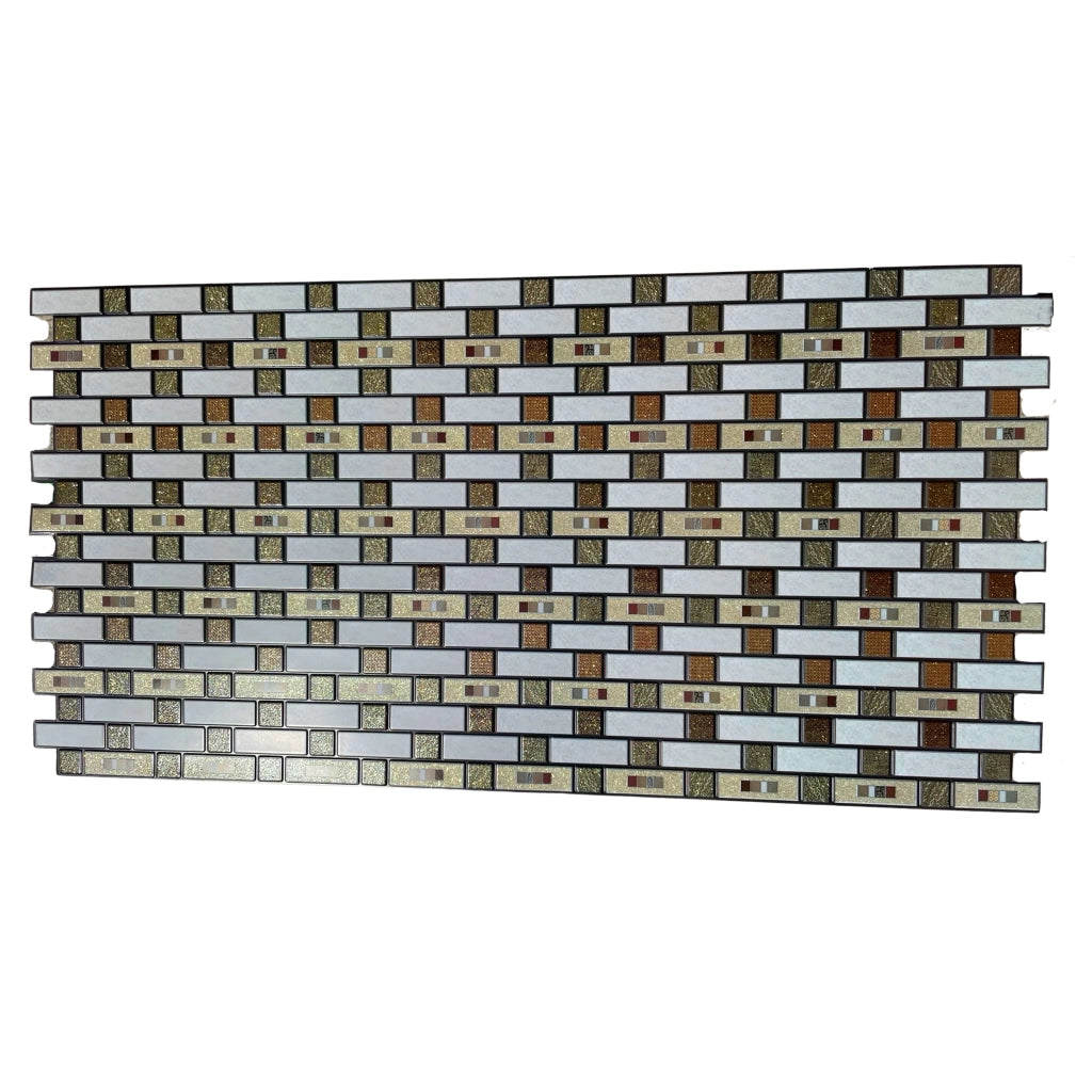 MAXI Pannelli 3D HI-RES Rivestimento a parete in PVC - MATTONCINI ORO - Realistici e isolanti.