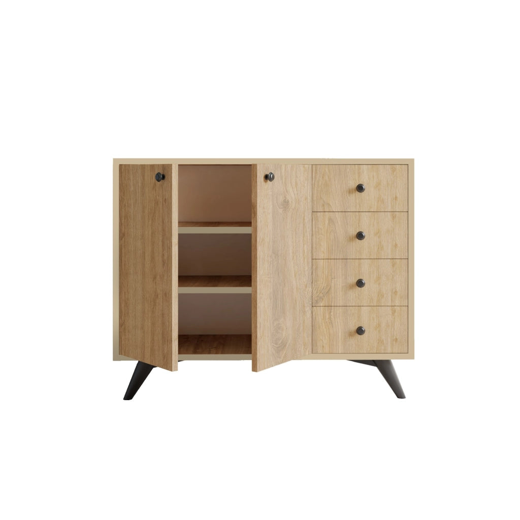 Credenza in legno "Waga" - 100 x 35 x 82 cm - Marrone