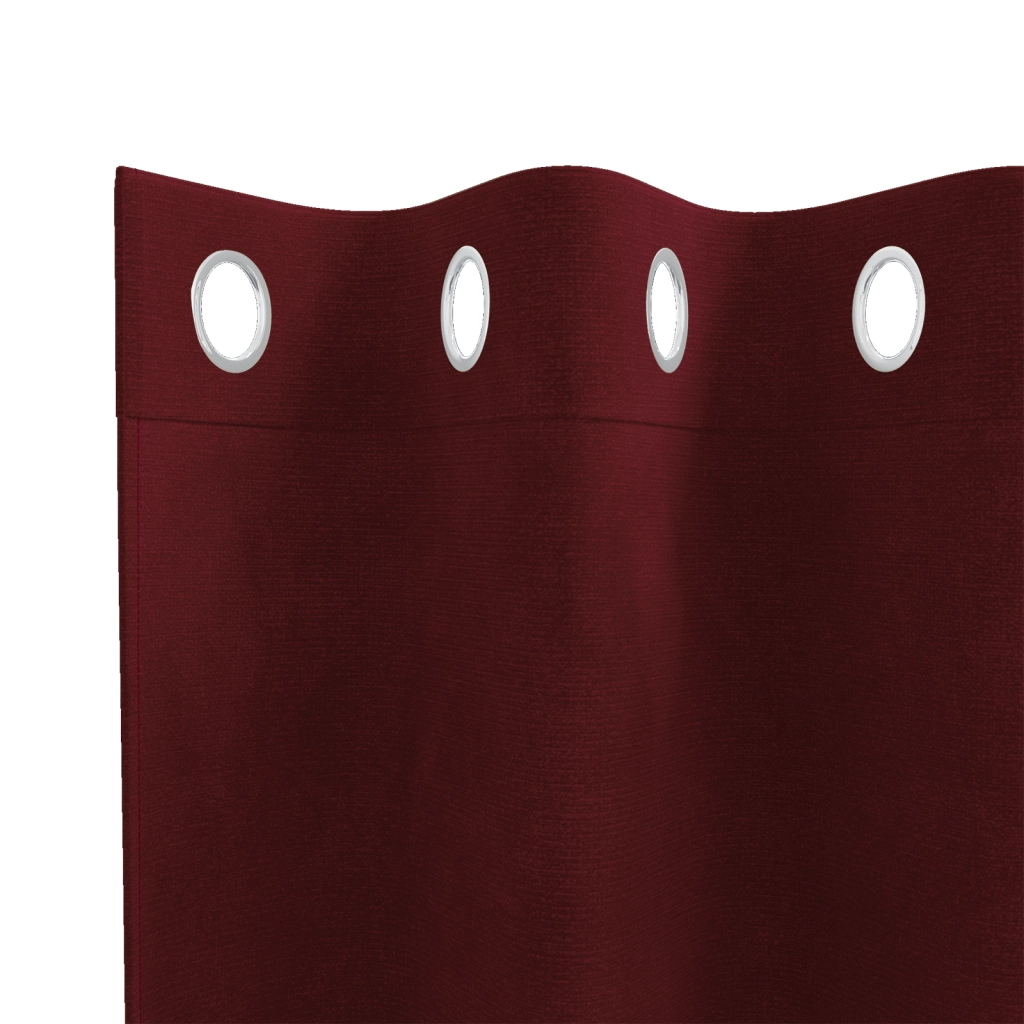 Tende oscuranti  con occhioli 2 pezzi in velluto rosso vino