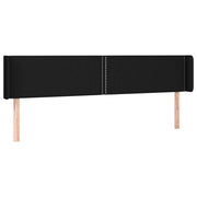 Testiera | Testata ad Orecchio Nera 203x16x78/88 cm in Tessuto
