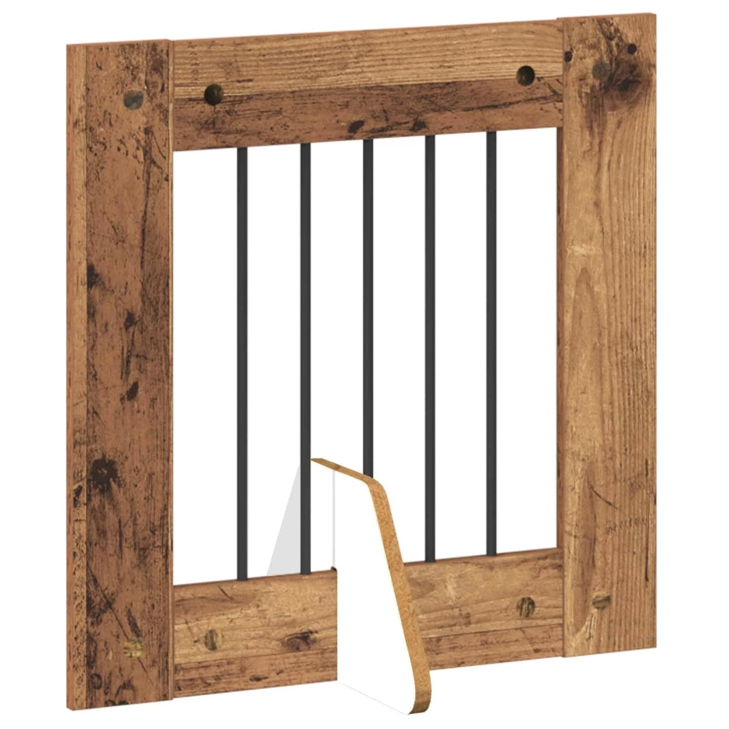 Cancello per cani con supporti 4 pz Legno antico 60 x 60 cm CFW2940353
