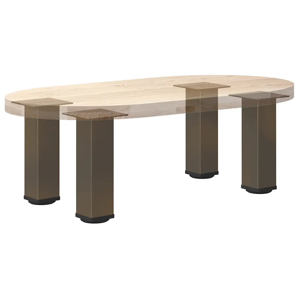 vidaXL Gambe per Tavolino da Caffè 4 pz Acciaio Naturale 30-32 cm Acciaio