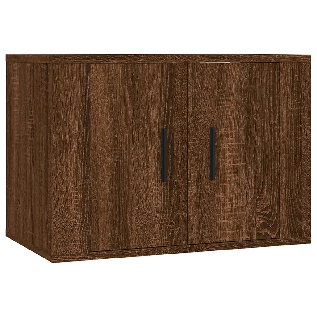 Set Mobili Porta TV 2 pz Rovere Marrone in Legno Multistrato 3188725
