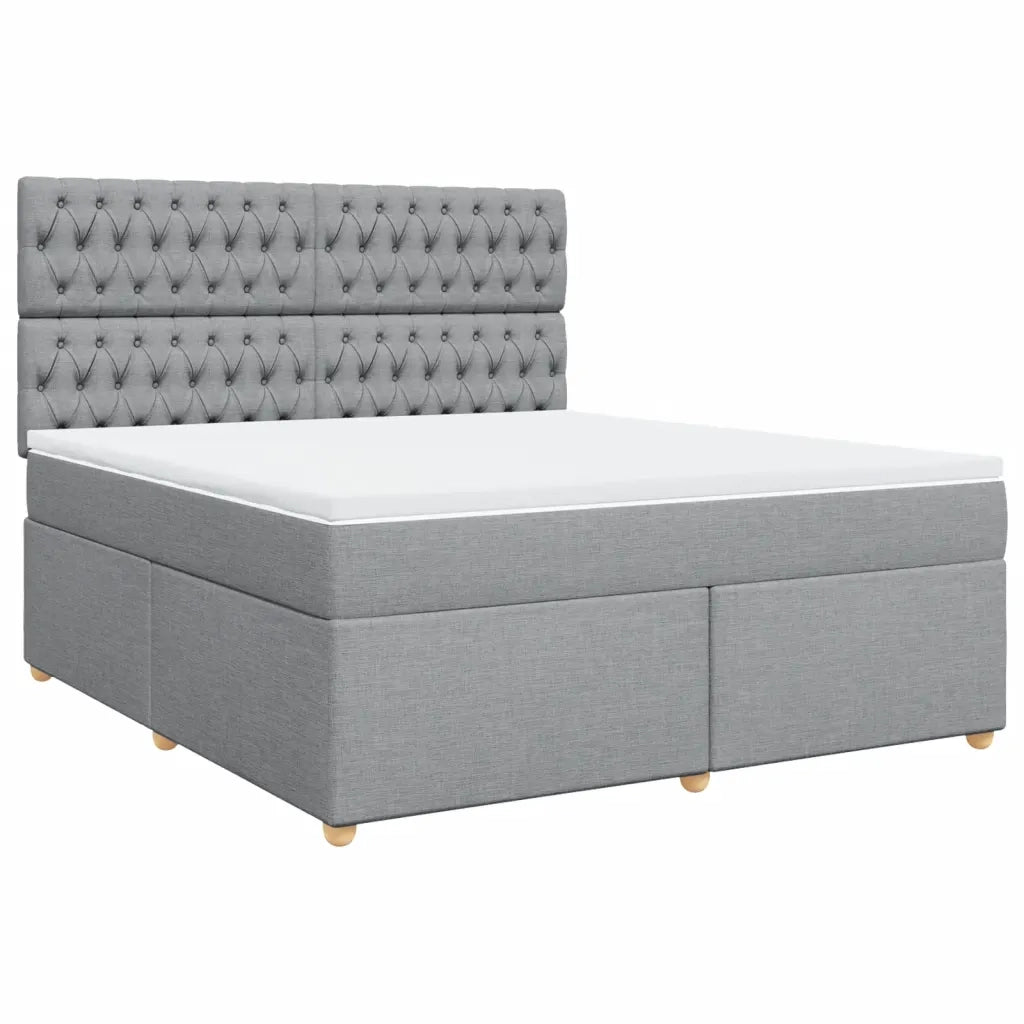 vidaXL Giroletto a Molle con Materasso Grigio Chiaro180x200 cm Tessuto