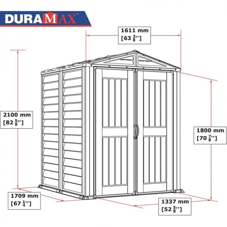 Casetta in PVC YardMate PLUS 5'x5' Duramax, 171 x 171 x 210 cm