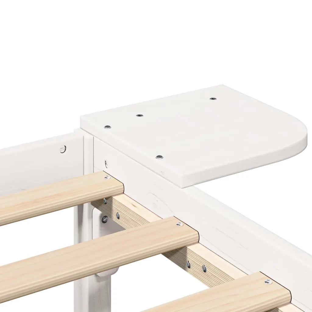 Struttura del letto Bianco 200 x 200 cm Pino massello 873176