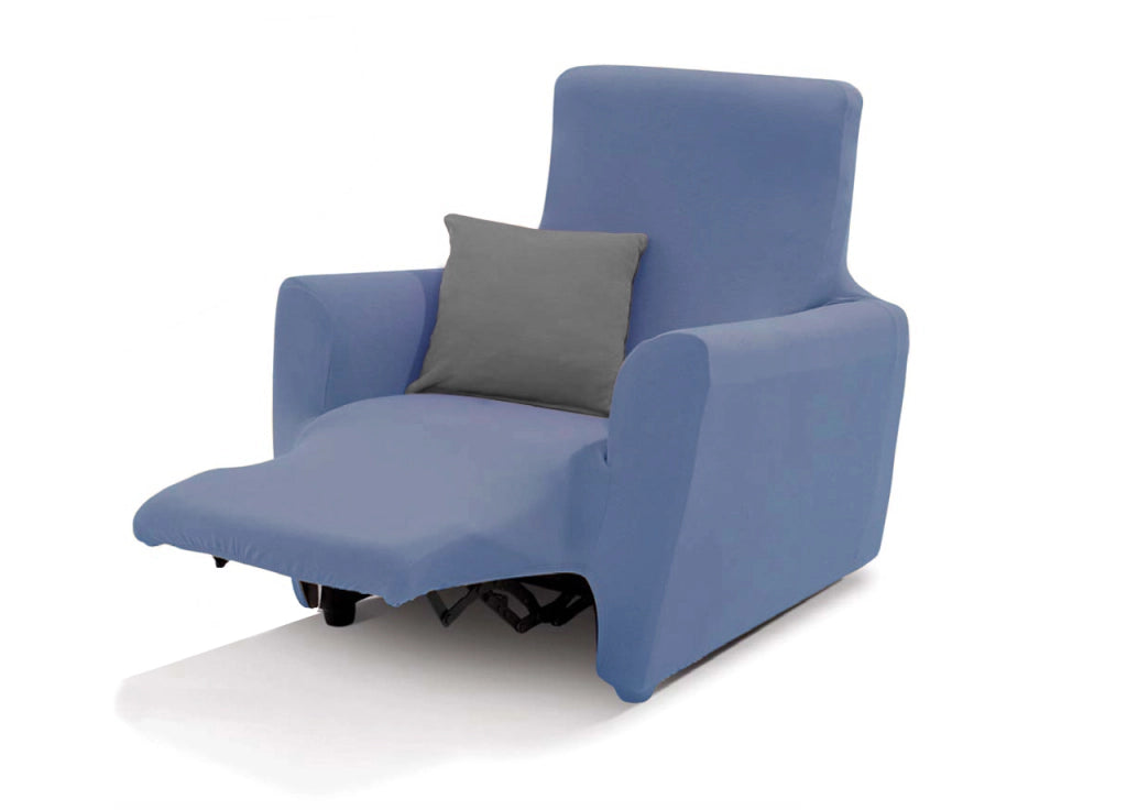 Copripoltrona Reclinabile Easy Long Sofa Cover In Tinta Unita - Poltrona - Cobalto 170