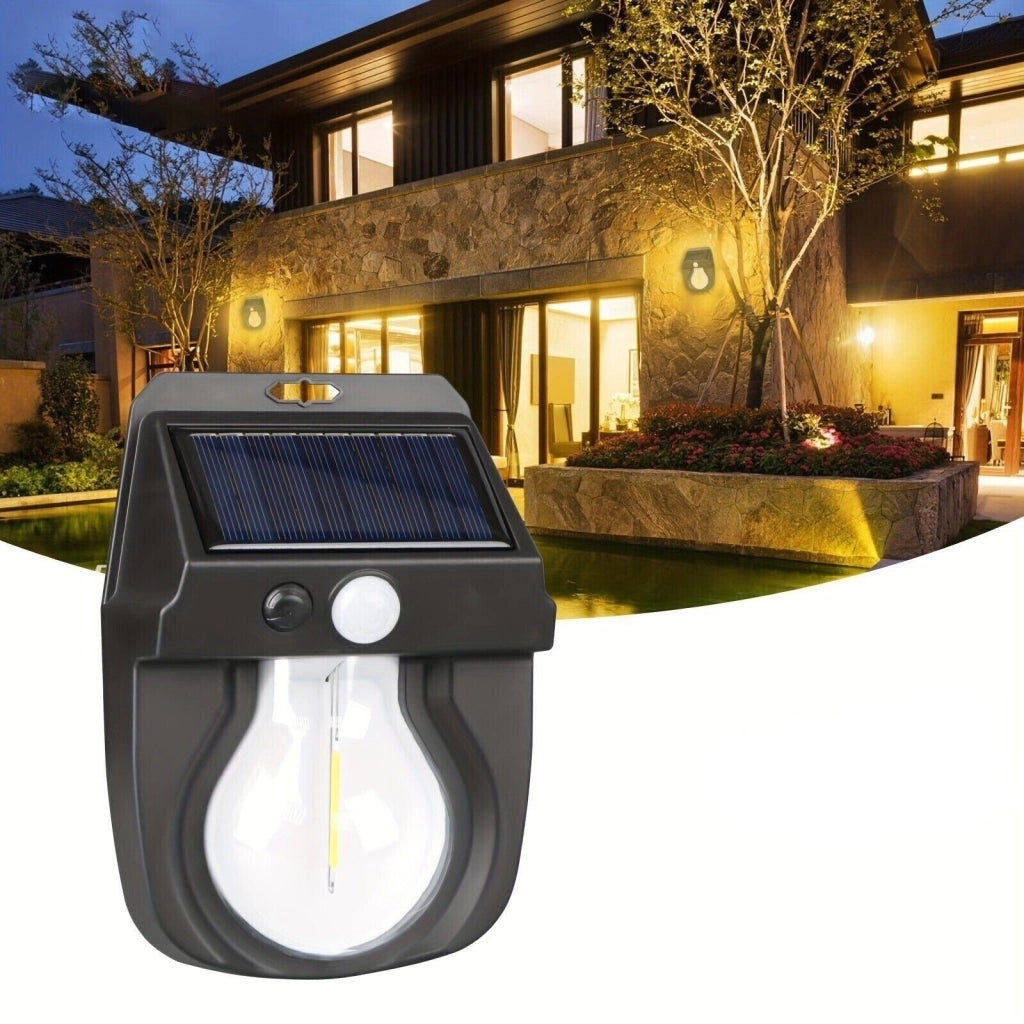 Faretto solare lampada applique 1W da esterno sensore movimento luce calda 600LM CL-118 - ZENCOCCO