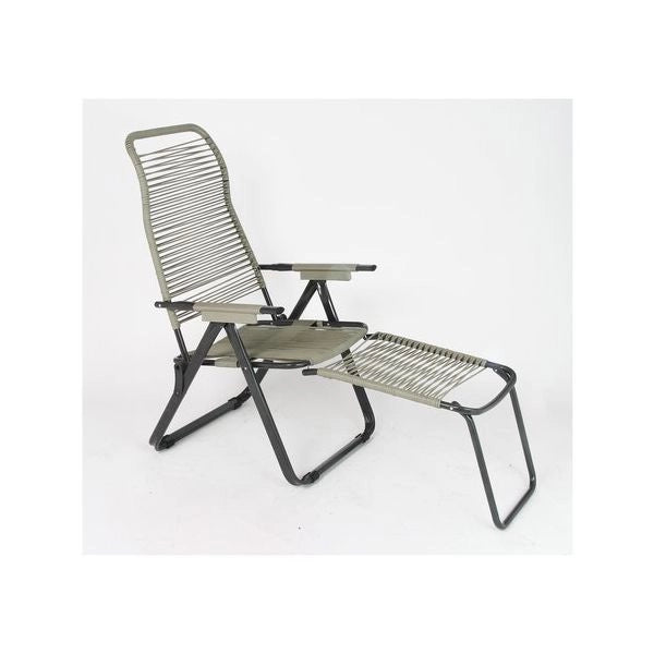Sedia sdraio con poggiapiedi metal f.a.r. 5cordopes cordonata tortora