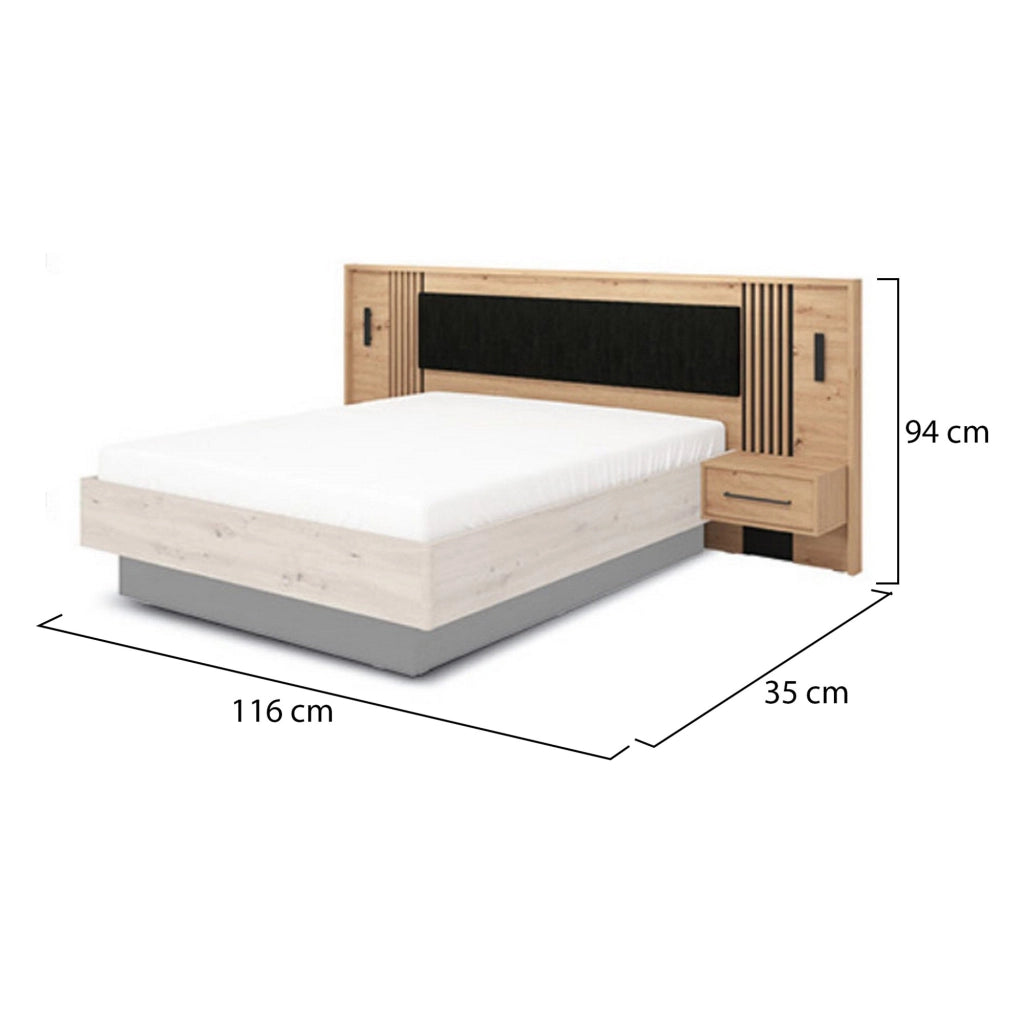 Cetraro, Comodino un Cassetto, 93.5x35x115.5h cm Marrone