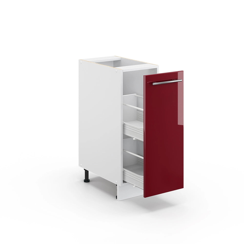 Armadio cucina dispensa alto Fame-Line Bordeaux lucido/Bianco 30 cm, PL Antracite Vicco