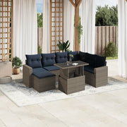 Set Divani da Giardino 8 pz con Cuscini Grigio in Polyrattan 3267441