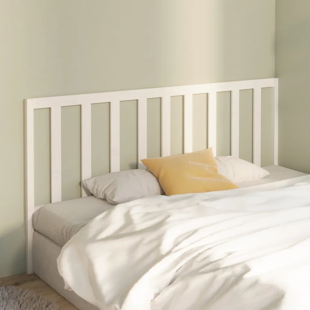 Testiera per Letto-Testata-Testiera Decorativa Bianca 206x4x100 cm Legno Massello di Pino 187120