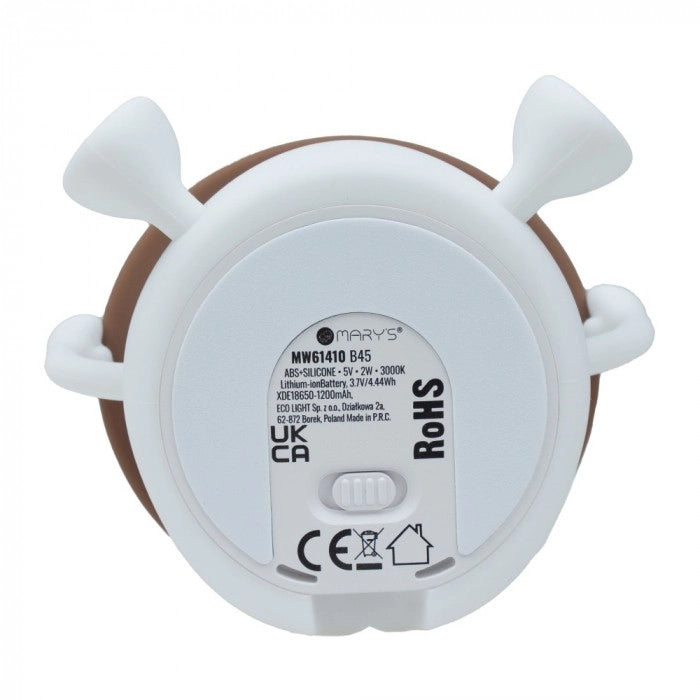 Lampada notte bimbi LED fungo bruno/bianco 2W Mary’s