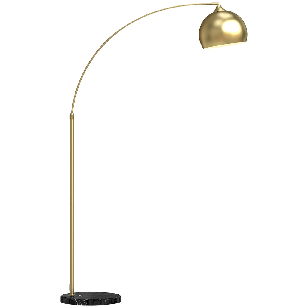 Lampada da terra a braccio regolabile ¨C ZephMum ¨C Nero/Oro 170-180cm base marmo