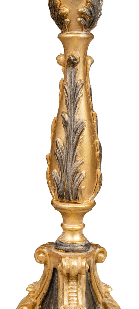 Biscottini CANDELIERE IN LEGNO FINITURA FOGLIA ORO ANTICATO E NERO MADE IN ITALY Offerta