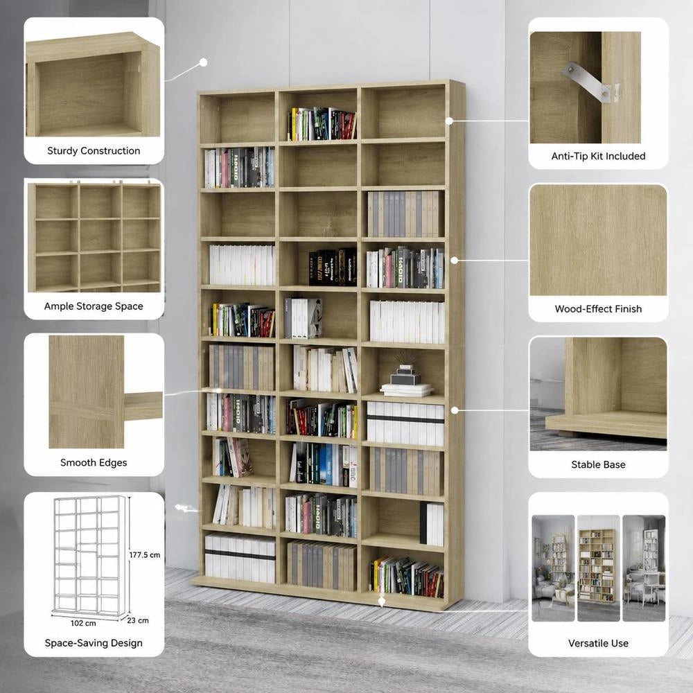 CD Cabinet Sonoma Oak 102x16x177.5 Cm Wood-based Material