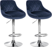 2er Set Barhocker Lazio Samt chrom