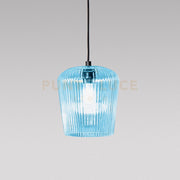 NUMA V/P- VETRO  BLU-TRASPARENTE CON DECORAZIONE COSTE VERTICALI