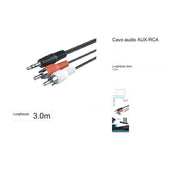 Trade Shop - Cavo Audio Da Jack 3,5mm Aux A 2rca Maschio Doppio Stereo Prolunga 3mt Aux-r3.0m -