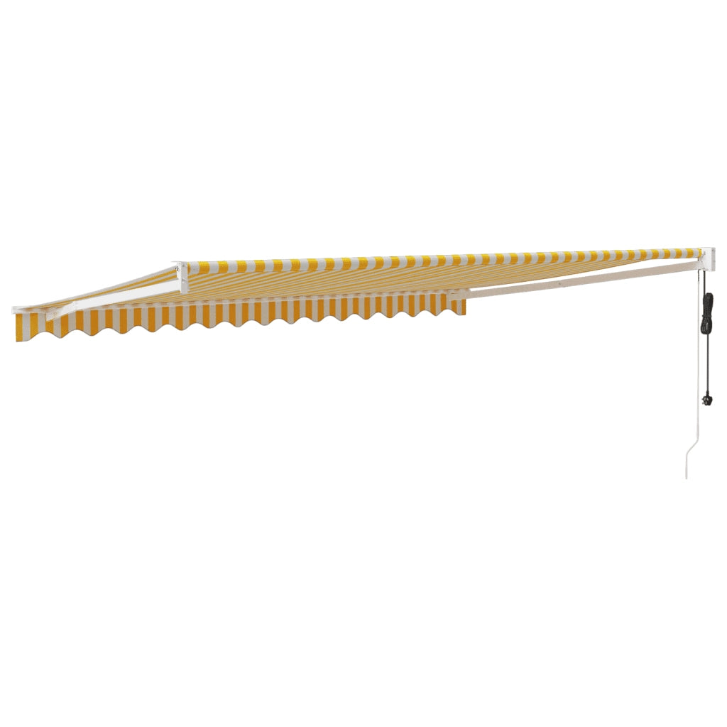 Tenda Sole Automatica Retrattile Gialla e Bianca 4,5x3 m