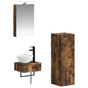 Set di Armadi da Bagno 4 pcs Rovere Fumo 40 x 10,5 x 60,5 cm 3407363