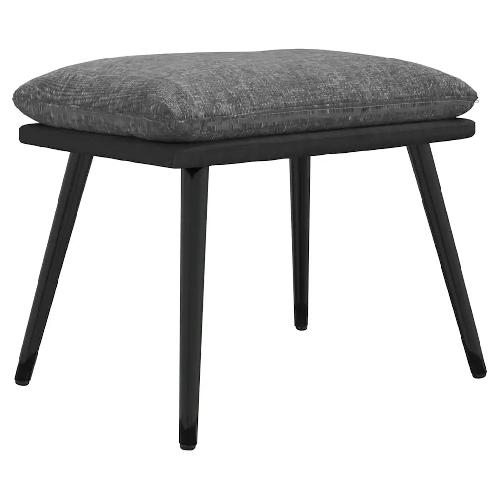 Divano Sedia-Poltrona Relax con Sgabello Grigio Chiaro Tessuto e Similpelle