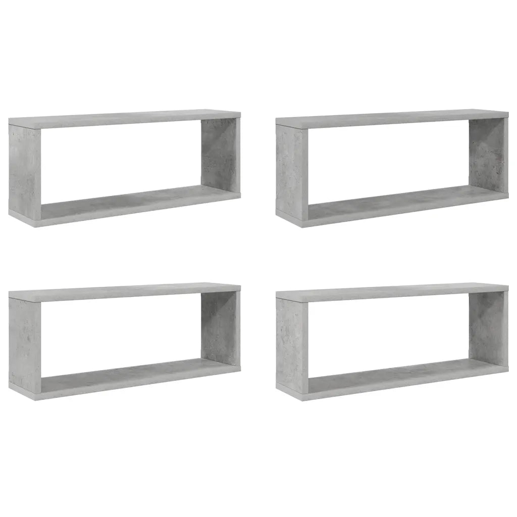 Mensole Parete a Cubo 4pz Grigio Cemento 60x15x23cm Multistrato 807146