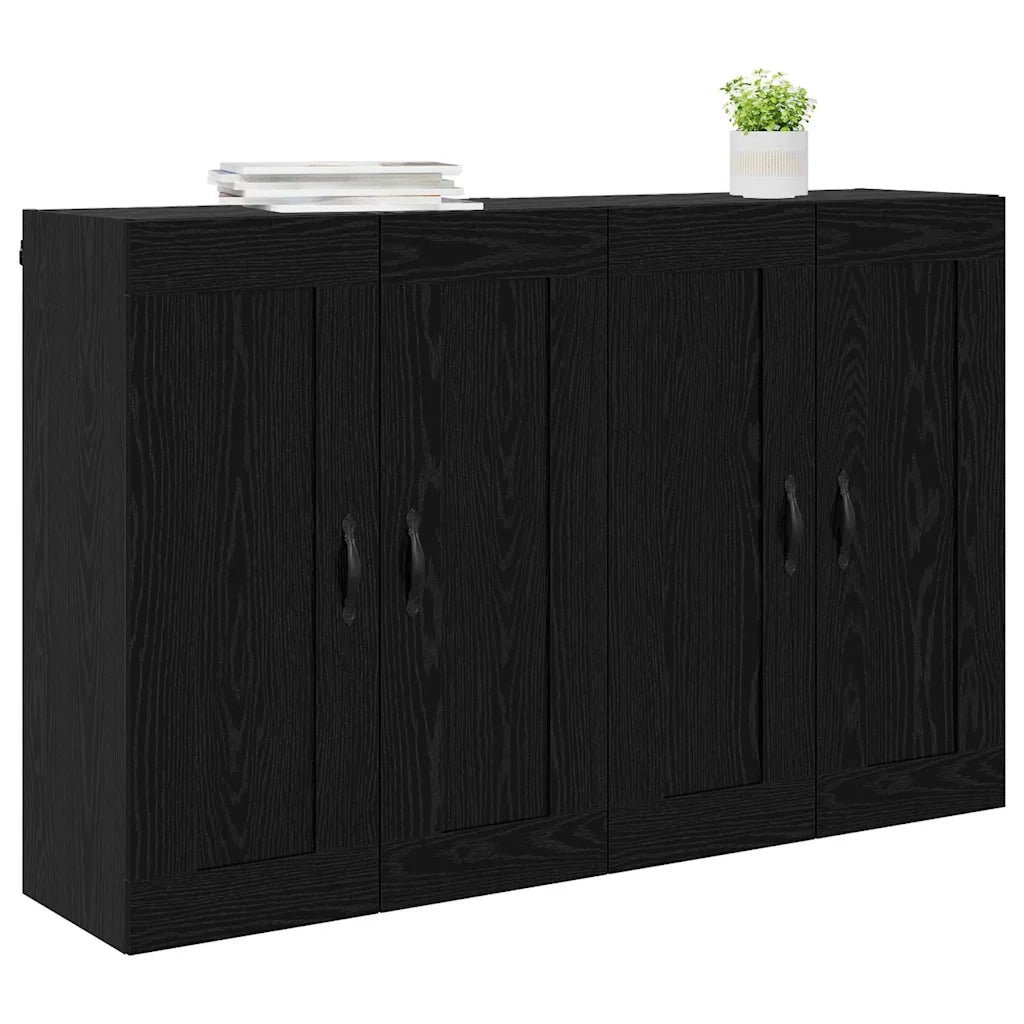 Mobile a muro 2 pcs Rovere Nero 69,5 x 34 x 90 cm