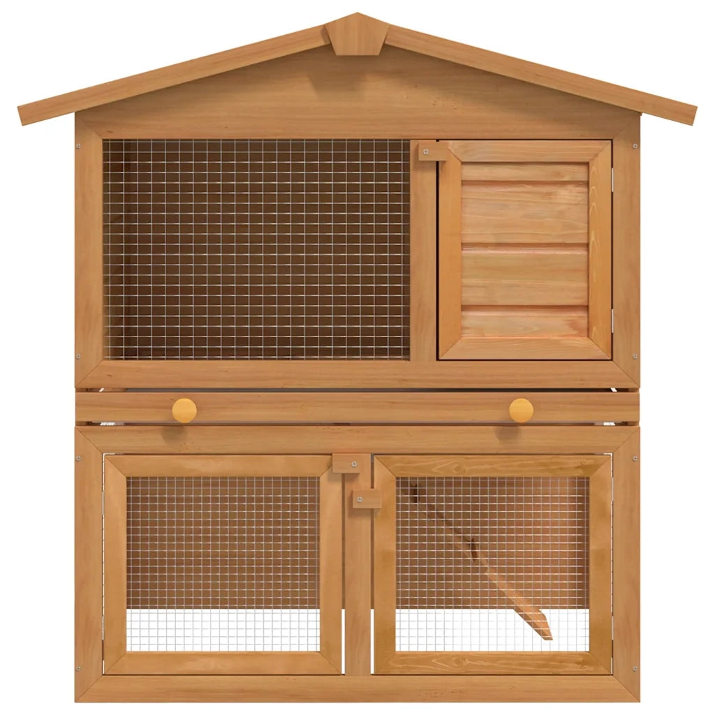 Conigliera all'Aperto Gabbia Piccoli Animali 3 Porte Legno 170160