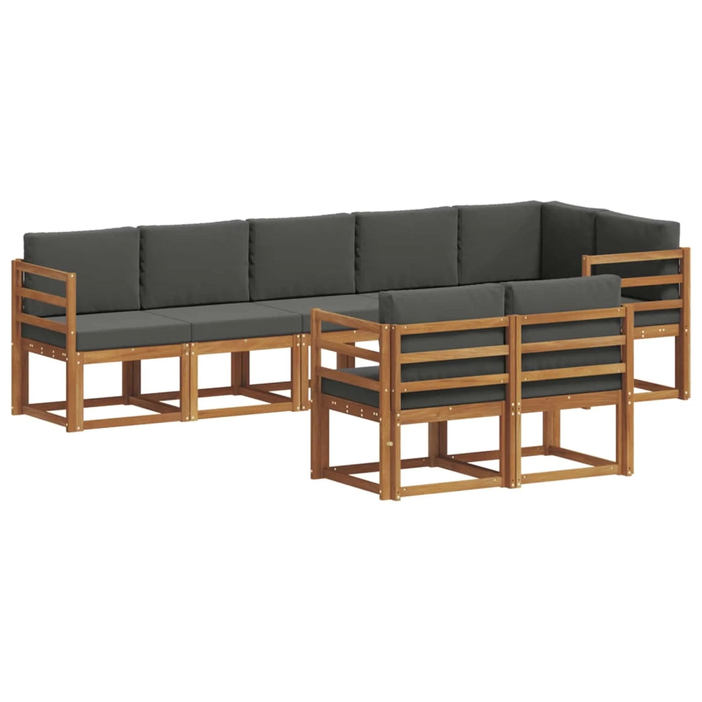Set di divani da esterno con cuscino 8 pcs Naturale e Antracite 3366555