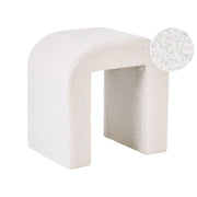 Pouf bianco sporco Rivestimento in bouclé Pouf a forma di U Design moderno Accessori per il soggiorno