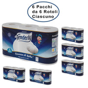 Tenderly carta igienica 2 veli carezza di latte 6 confezioni da 6 rotoli ciascuno