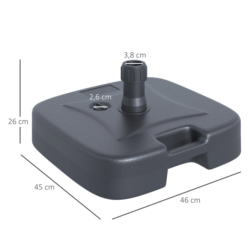 Base per Ombrellone da Giardino e Spiaggia ¨C zephmum ¨C Nero 46x45x26cm HDPE