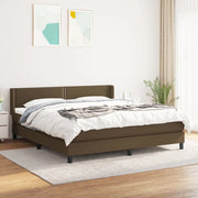 Giroletto a Molle con Materasso Marrone Scuro 180x200cm Tessuto cod mxl 58731