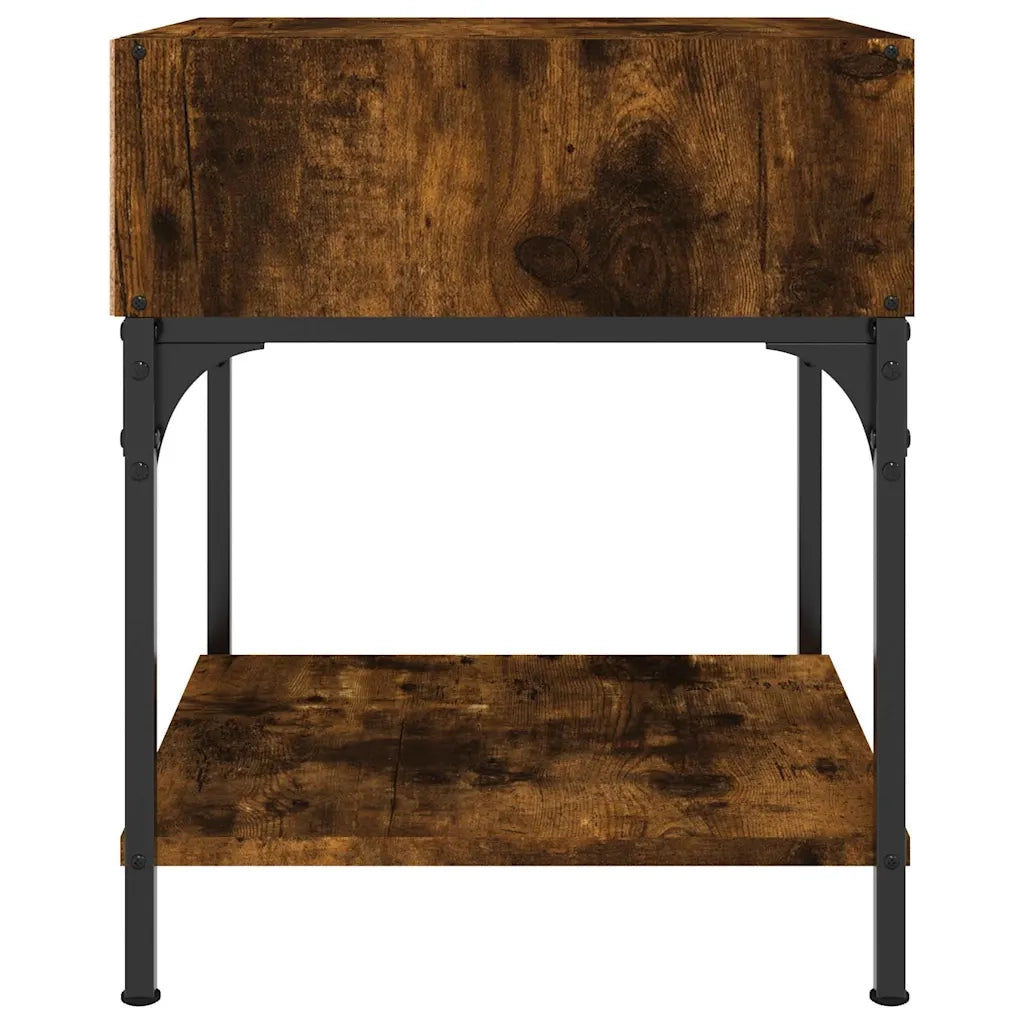 Set di 2 Comodini | Armadio da Notte | Mobiletto da notte Rovere Fumo 40x41x50 cm in Legno Multistrato