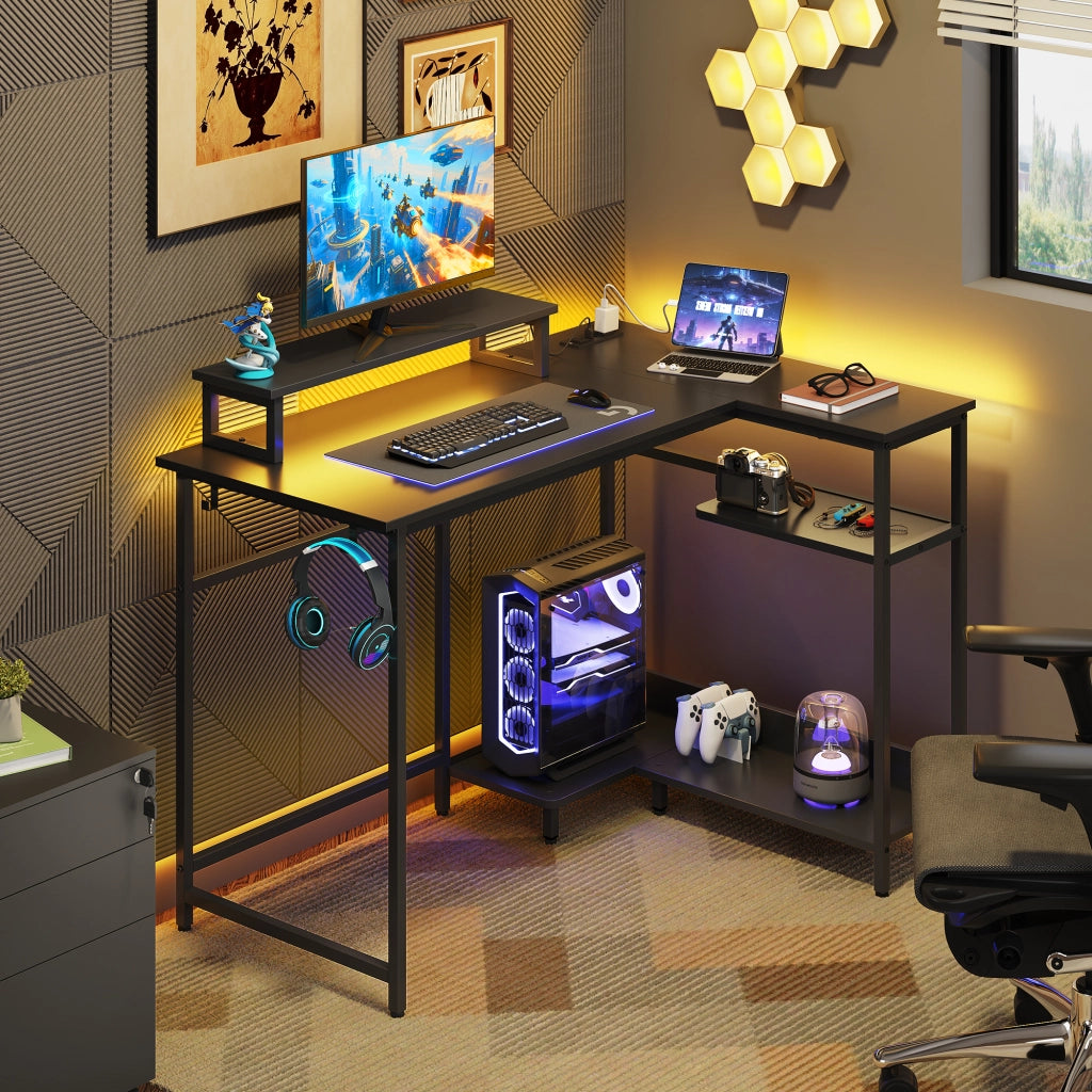 Scrivania Gaming Angolare ¨C Minimal ¨C 110x80cm Nero
