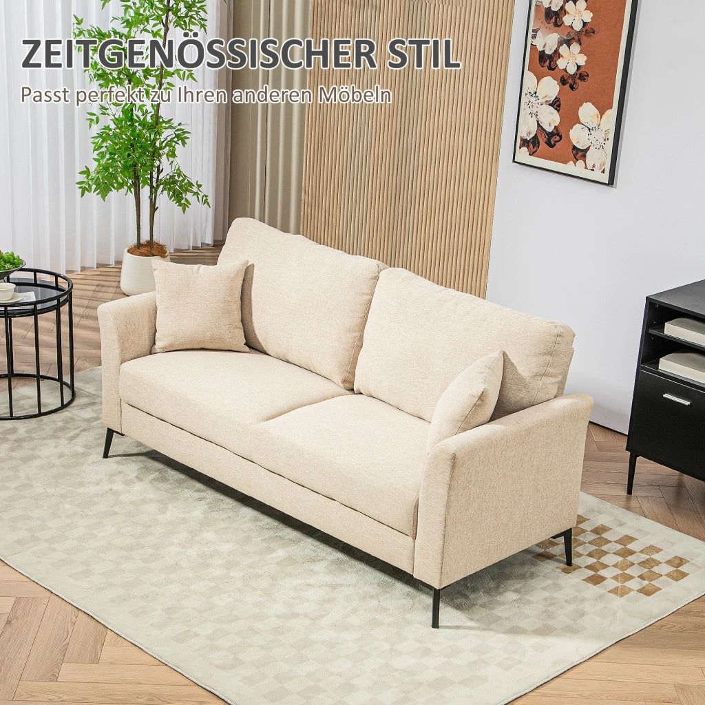 Divano 2 posti ¨C zephmum ¨C Tessuto antimacchia, beige, 179x80x89 cm