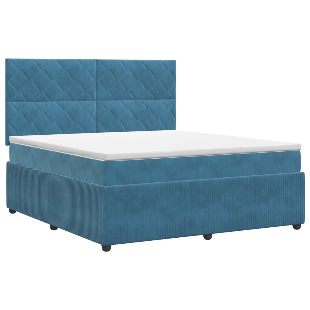 Letto box spring con materasso Blu 180 x 200 cm Velluto 3454665