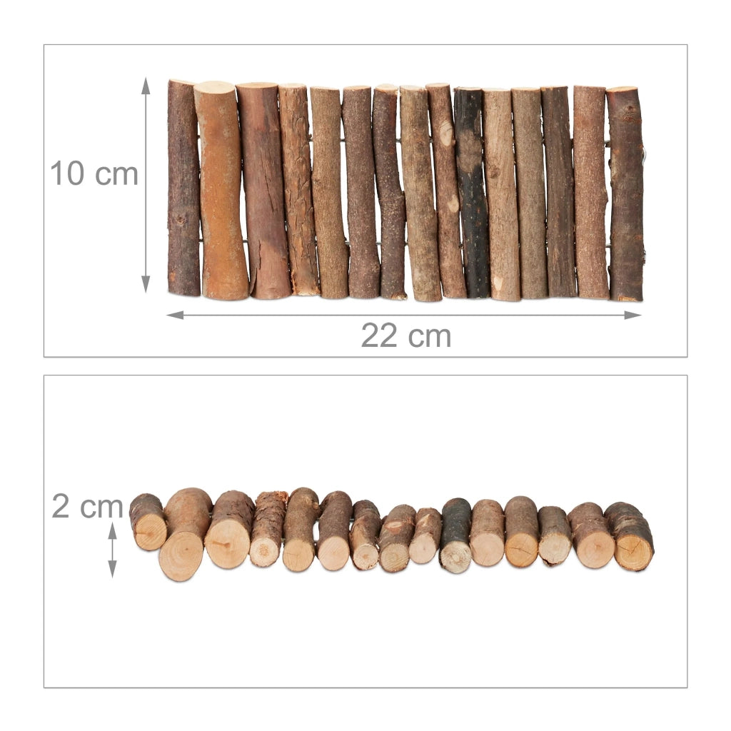 Set di 2 ponti in legno tunnel e rifugio flessibile per roditori 25 x 15 x 10 cm in legno naturale 13_0013163