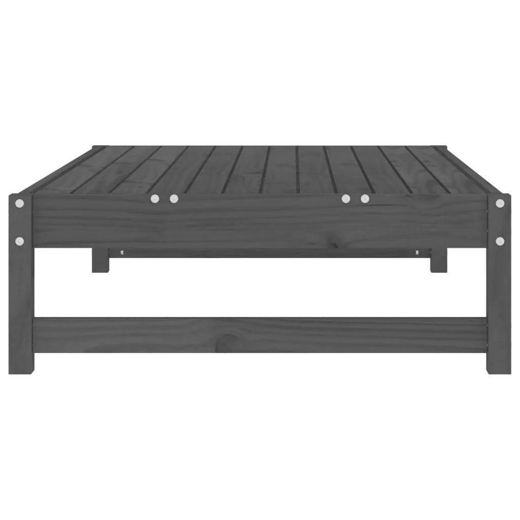 Sedia da giardino-Poggiapiedi da Giardino 120x80 cm Legno Massello di Pino Grigio 411039