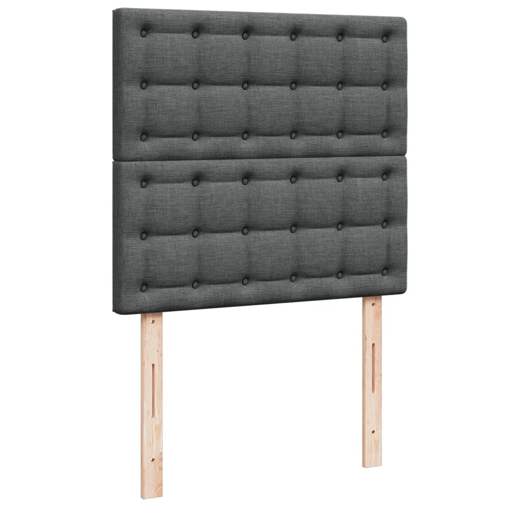 Giroletto a Molle con Materasso Grigio Scuro 90x190 cm Tessuto 3290358