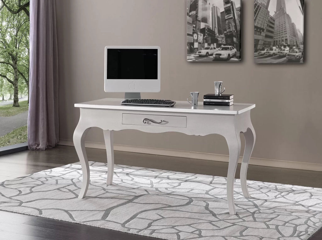 Scrivania 1 cassetto in legno grigio bicolore 140x65x80 - Mobili 2G