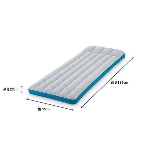 Intex 67997 Materasso Gonfiabile Camping Laminato Singolo Cuscino Integrato 184x67x17 cm colore Grigio Azzurro
